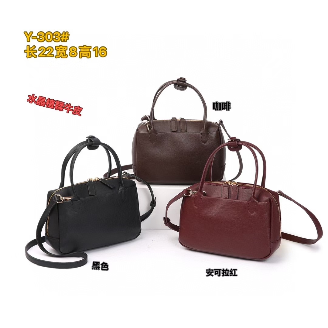 Y-303#头层植鞣牛皮女士手提斜挎包