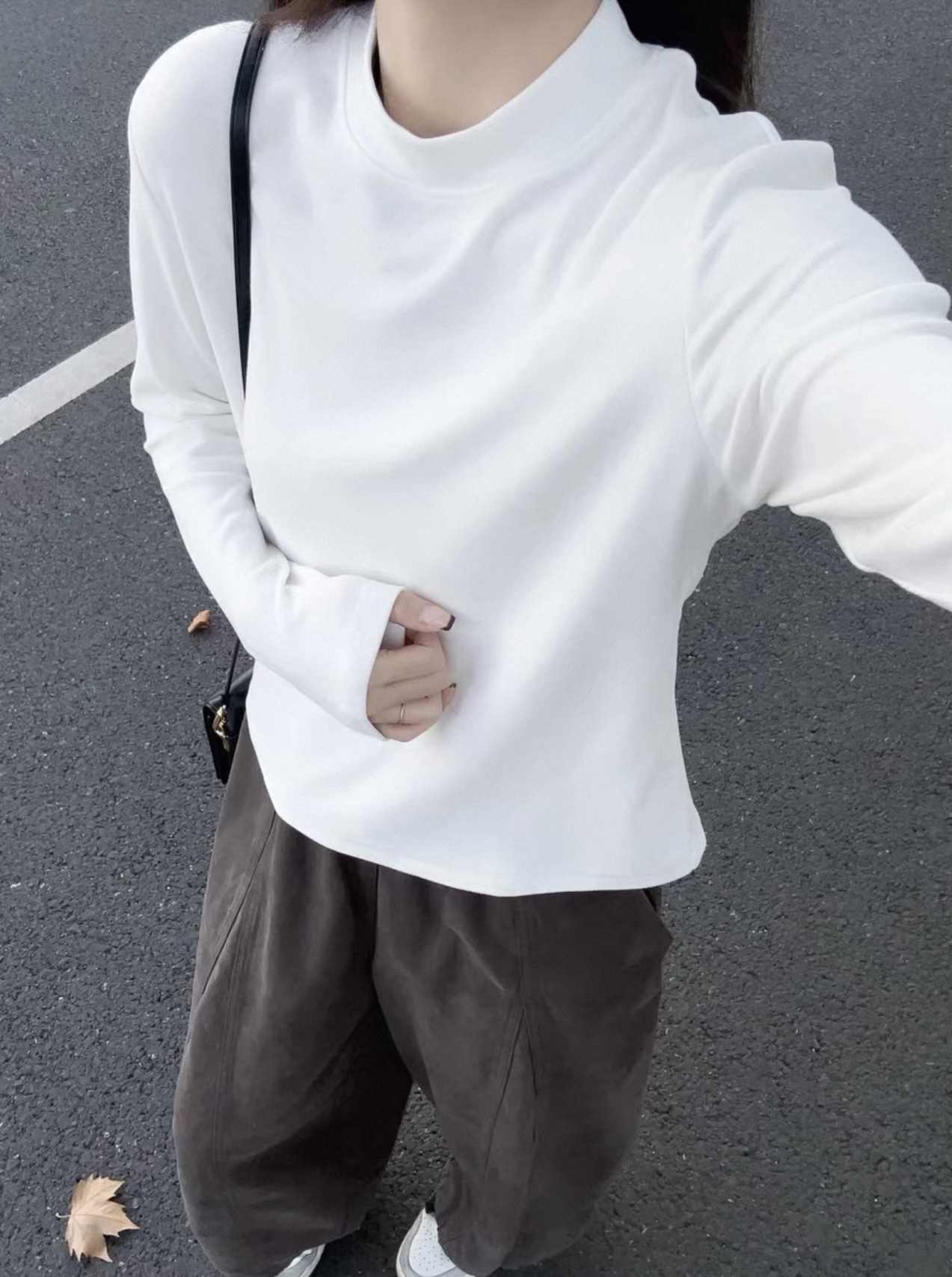 女半高领双面德绒打底衫小立领内搭秋冬新款保暖上衣加厚洋气