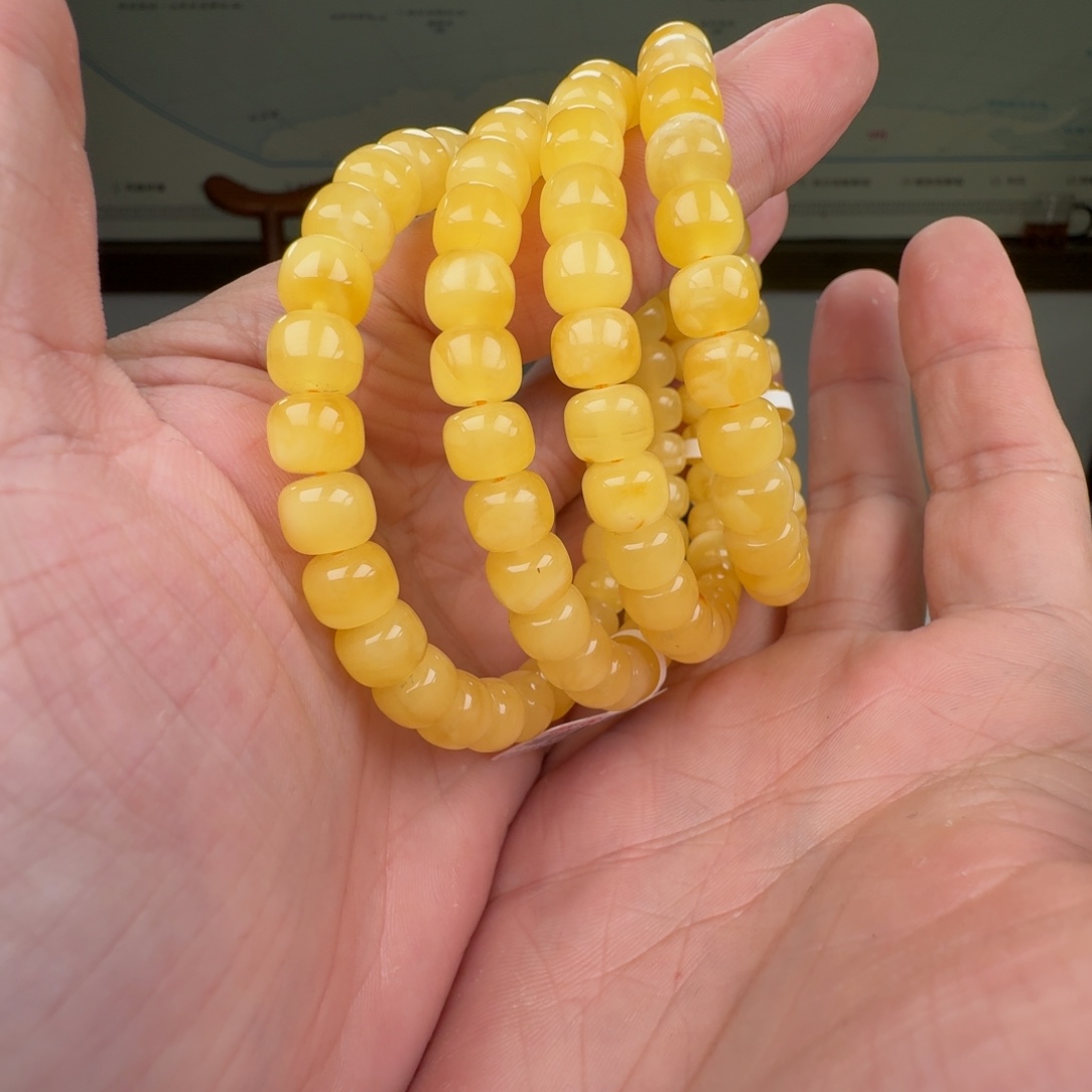 蜜蜡未镶嵌裸石蜜蜡手串