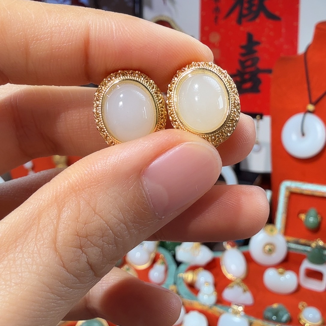 和田玉银S925镶嵌颈饰