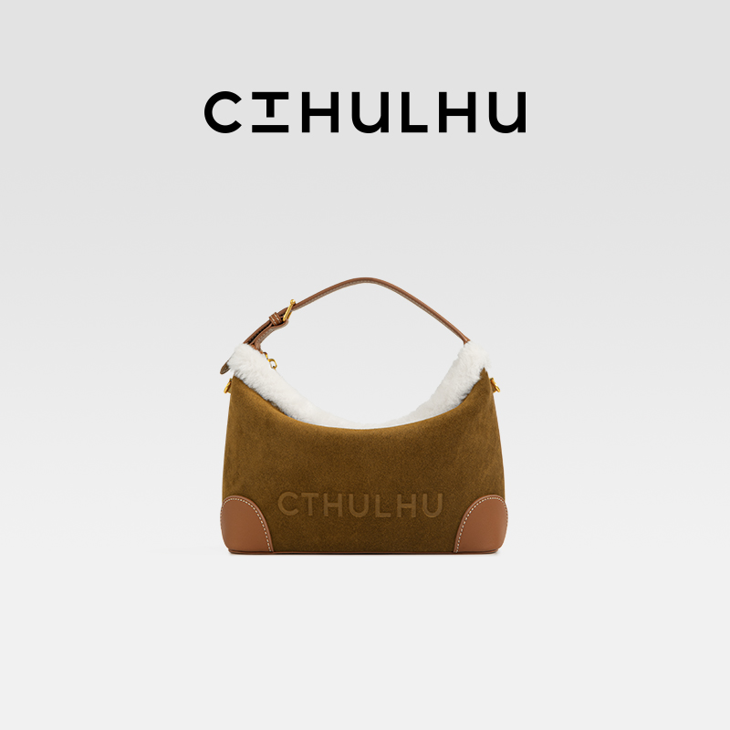 CTHULHU【焦糖可可手拎包】CT510B248韩国小众品牌百搭秋冬毛绒包YY
