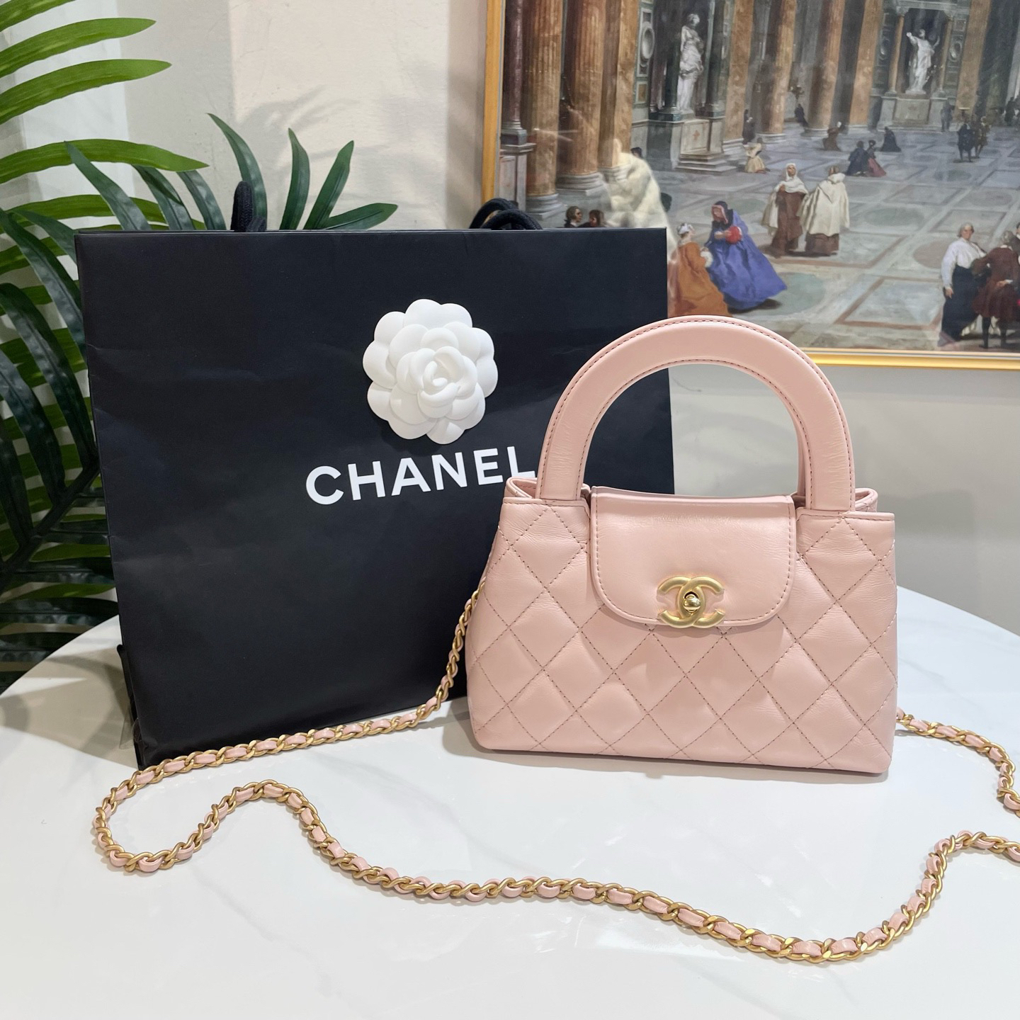 95新 Chanel/香奈儿 御古屋/04332/樱花粉kelly 芯片