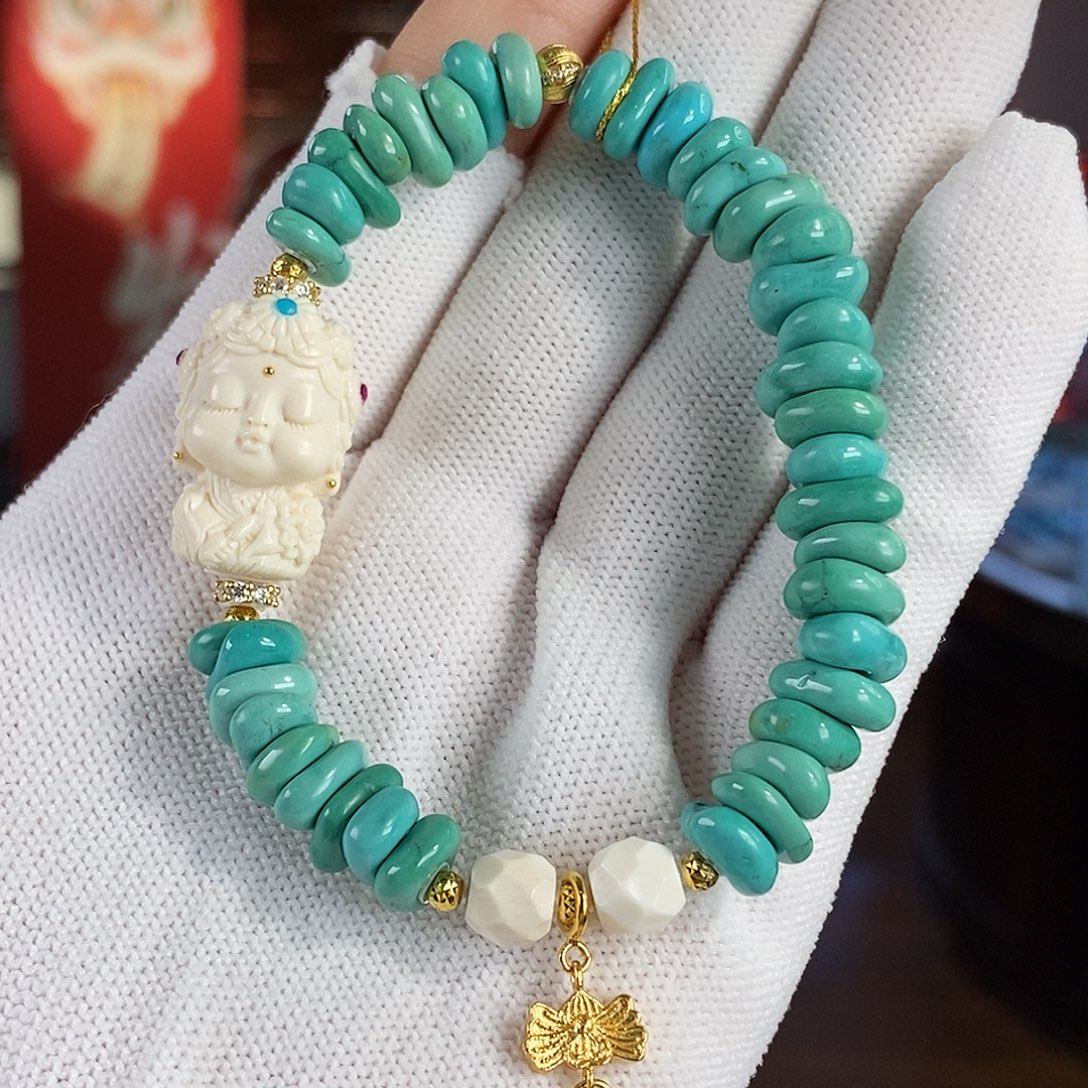 绿松石银S925镀金镶嵌珠宝奇石