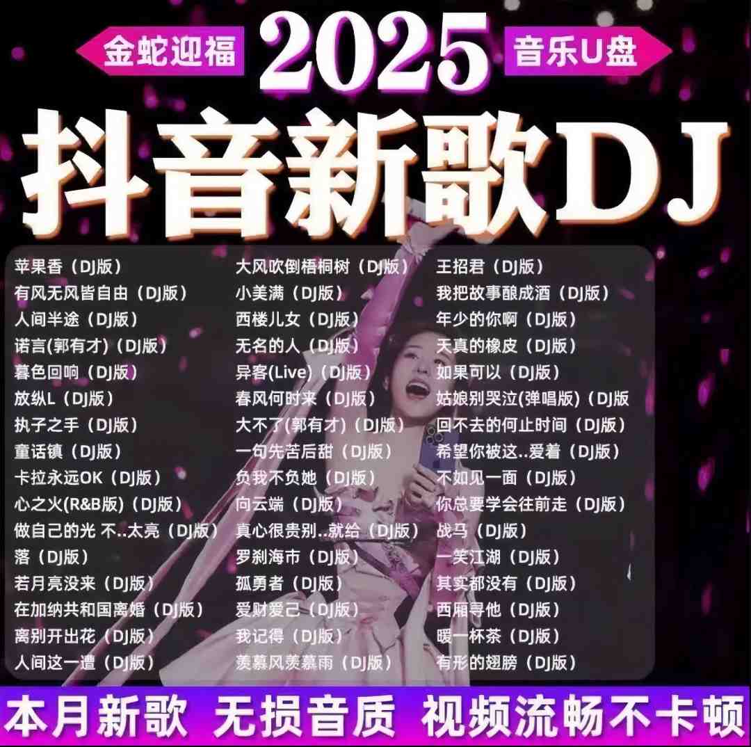 2025新款抖音热门DJ汽车载U盘火爆歌曲劲爆dj嗨曲无损音乐MP3优盘