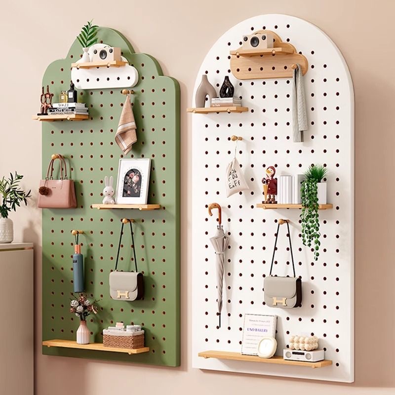 【私人定制】玄关纯实木洞洞板置物架定制挂墙网红家用上墙储物收纳