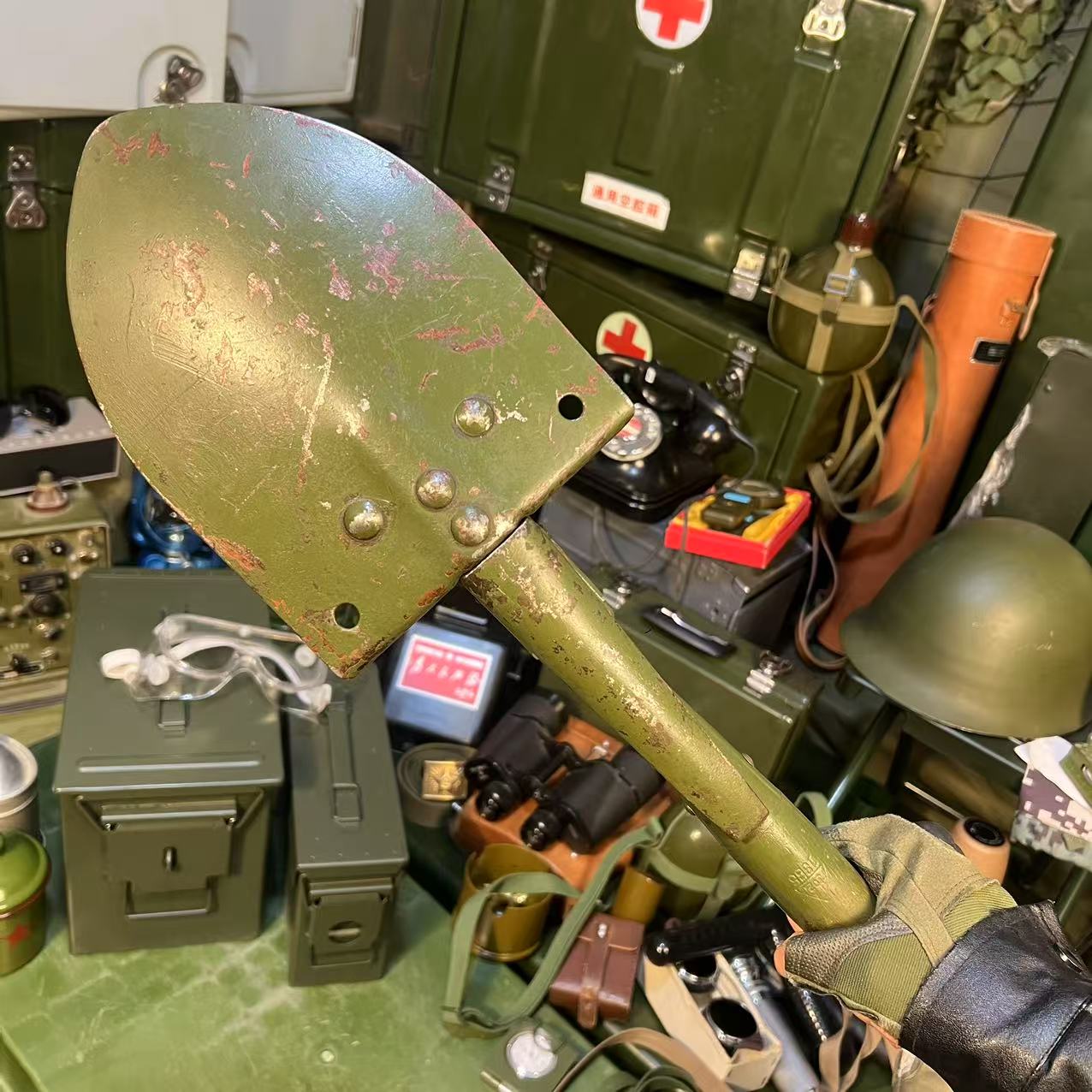 正品老货折叠工兵铲1965工兵铲