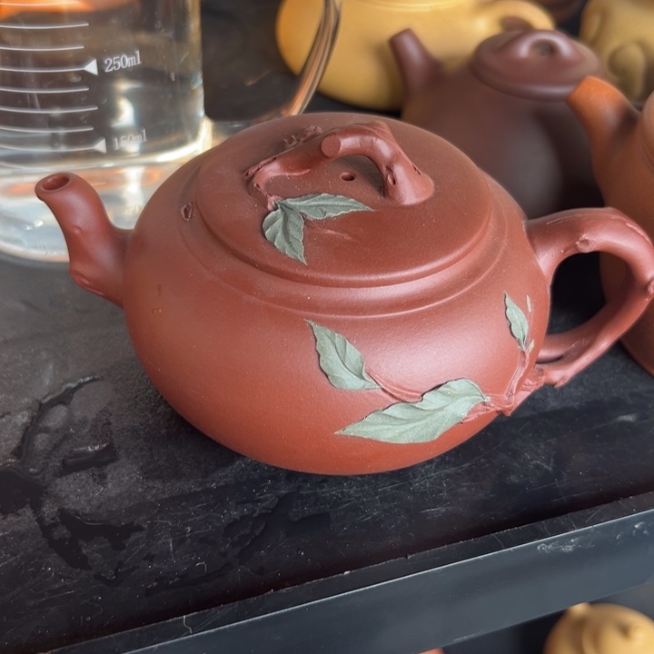 紫砂茶案树桩老壶200cc紫泥