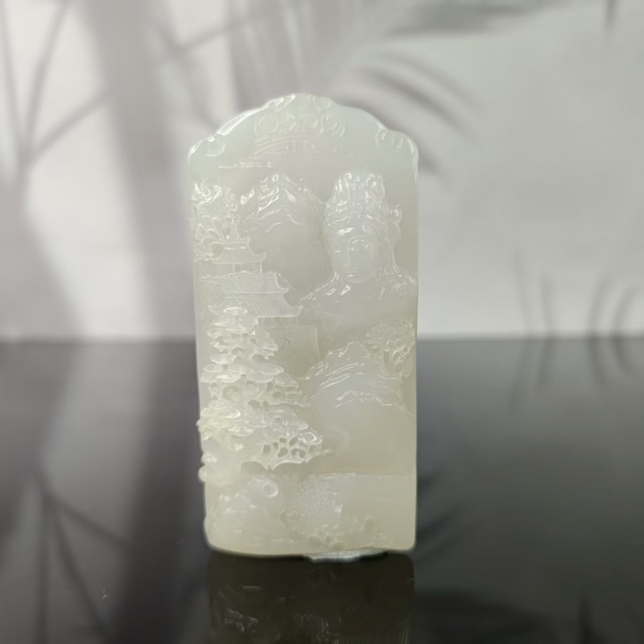 SS和田玉山水观音吊坠0076