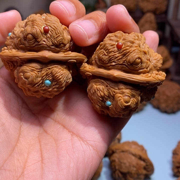 【闪购商品】核桃手串/手链顺**水镶嵌金蟾