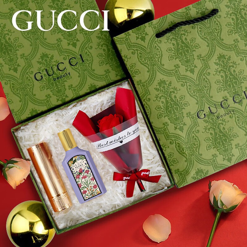 GUCCI/古驰倾色绒雾口红208香水大牌送女友送老婆高级感礼盒套装