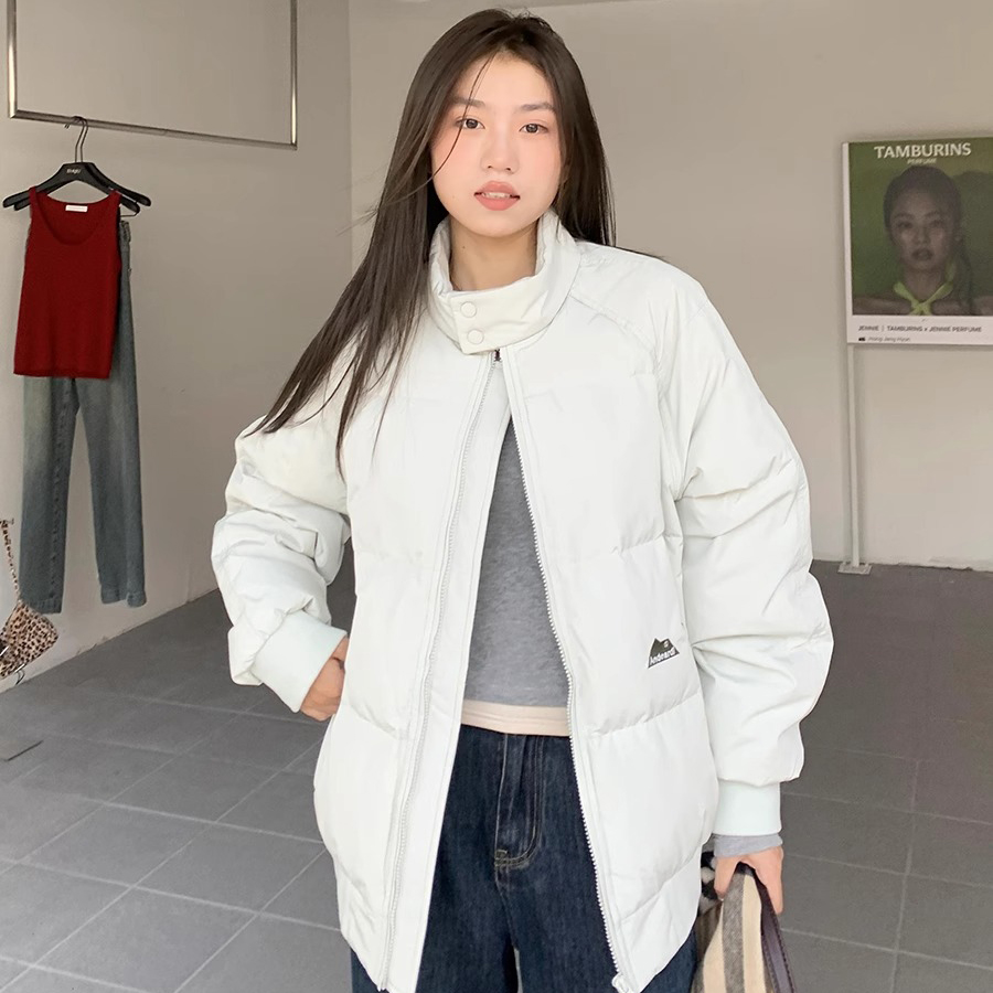 美式潮牌学院风网红立领加厚棉服女秋冬季情侣运动面包服外套