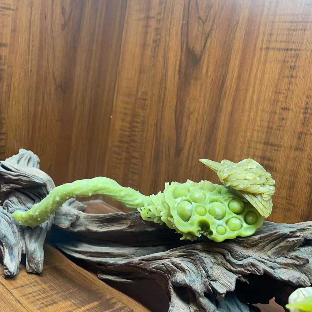 花鸟摆件~岫玉蛇纹石玉~天然俏色巧雕