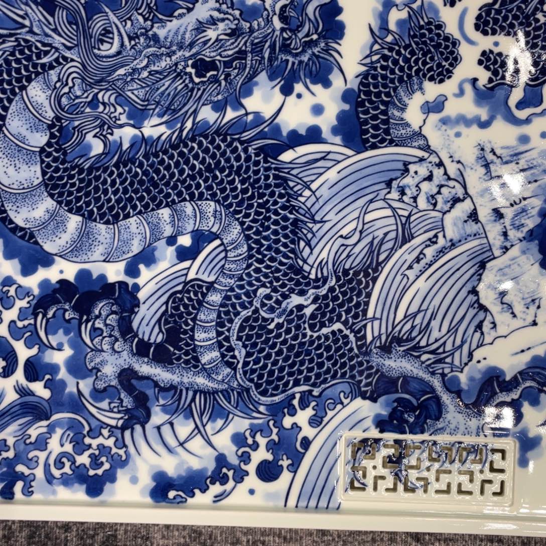 青***松景德镇陶瓷手工手绘