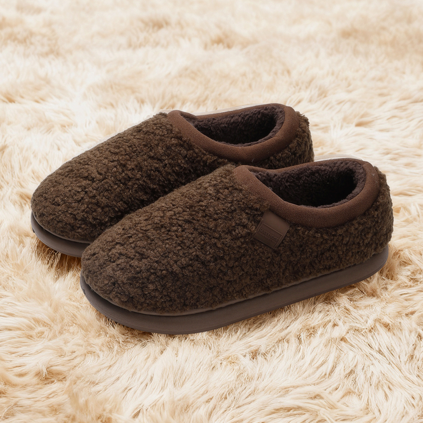 如沐丽加绒加厚棉拖鞋女款爆款泰迪绒材质防滑保暖冬季包跟棉鞋