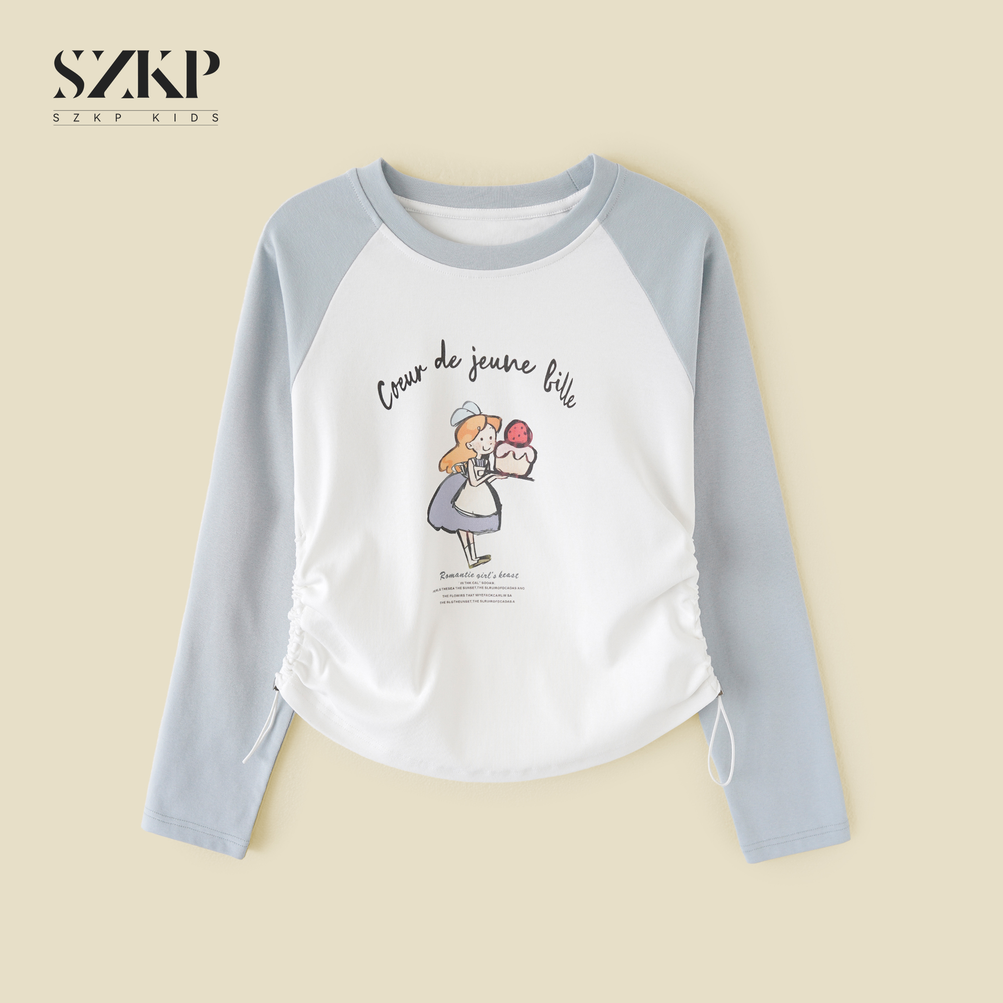 SZKP秋季新款女童装时尚长袖T恤中大童休闲儿童打底衫BGYQ552915