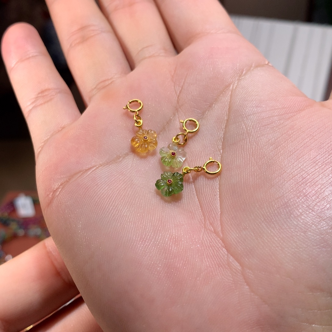 碧玺颈饰银S925镶嵌