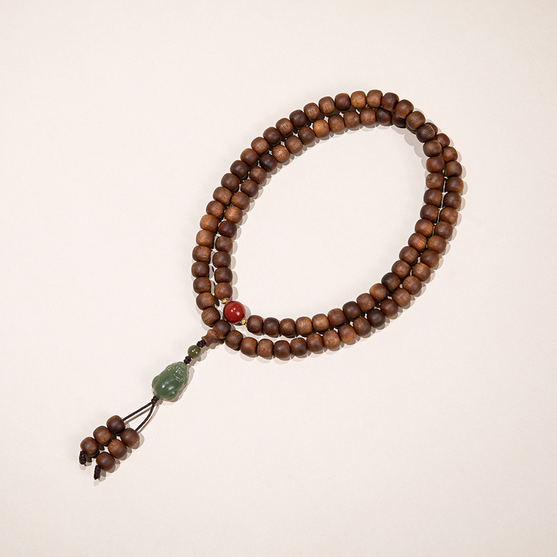 沉香沉香“江苏非遗文化”富森霸王红土倒架老料沉水串 cy ESCX416