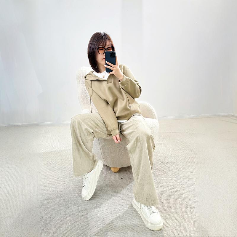 四月初九加大码女装胖MM2025春 天丝棉休闲慵懒阔腿裤 两色