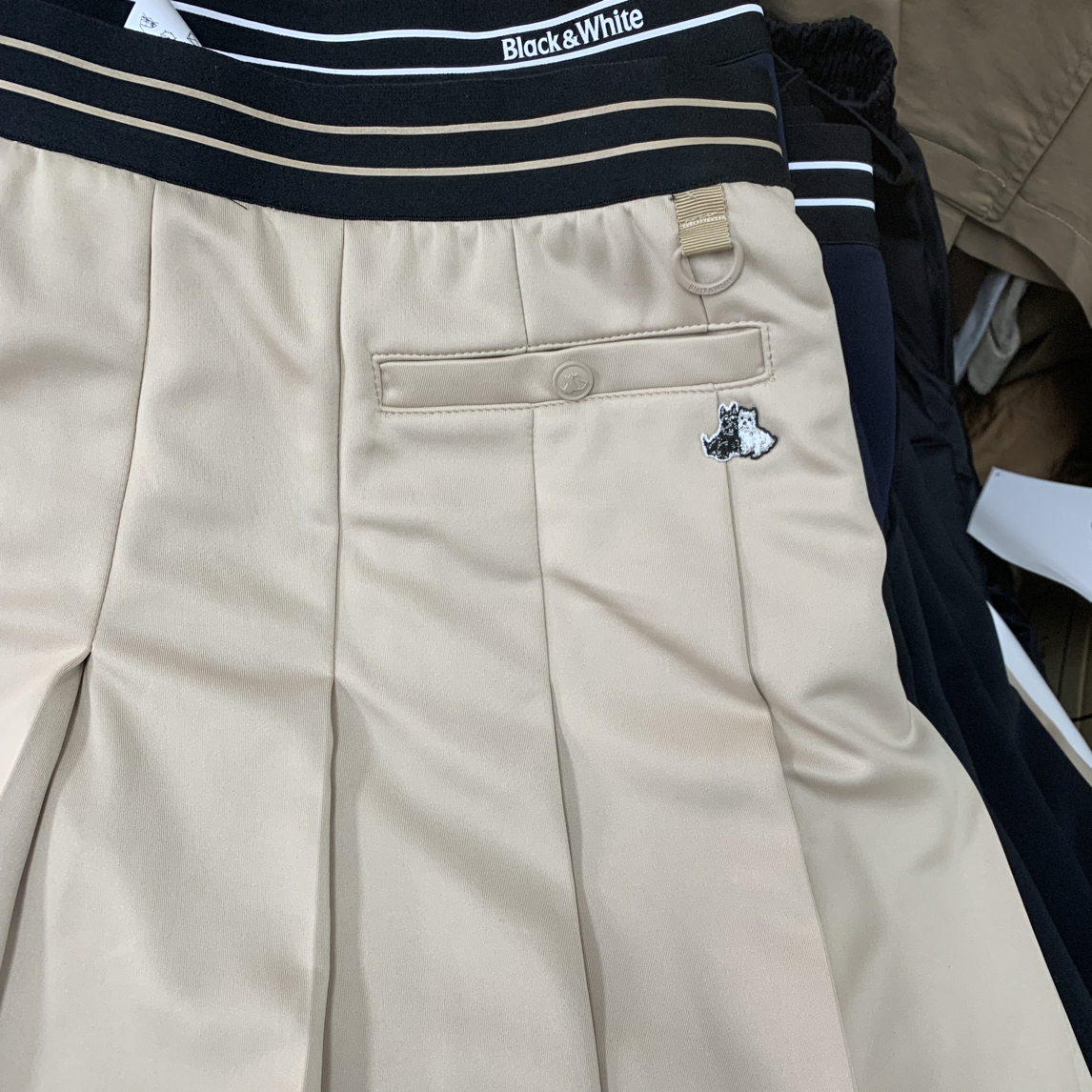 26出口韩国余单小狗刺绣百褶休闲显瘦A字半身裙默认瑕疵 介意勿拍