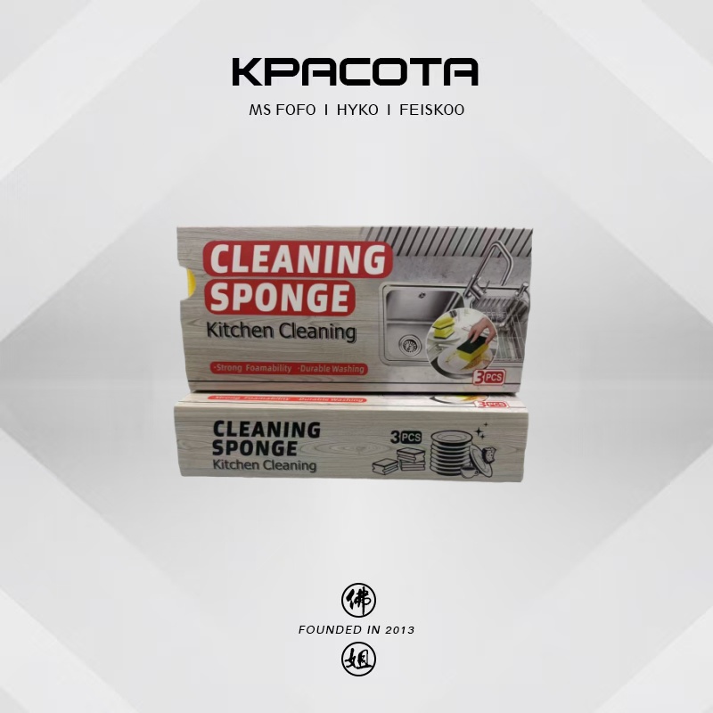 3片装双面洗碗海绵洗碗布不锈钢专用刷