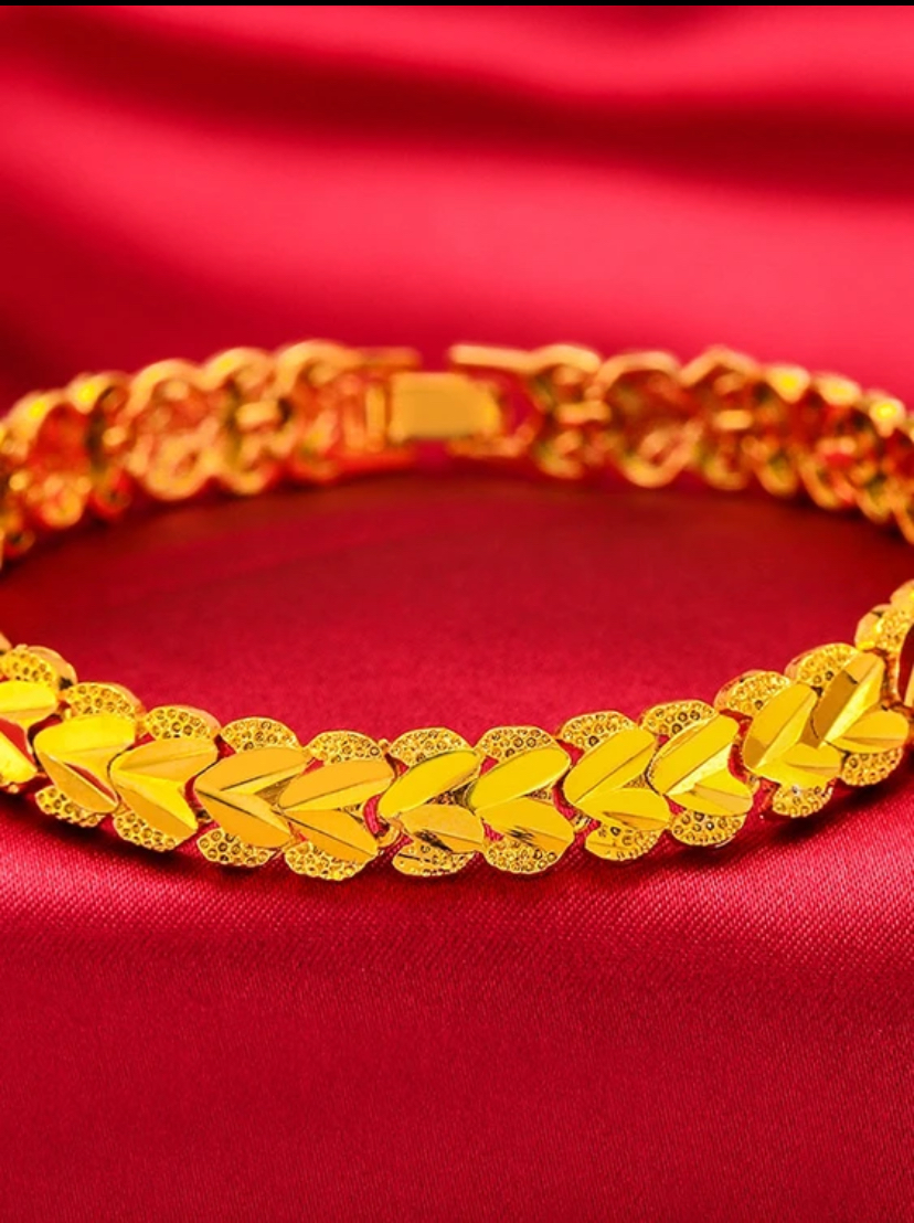 合金手链 新款【心心手链】时尚大气女士百搭气质