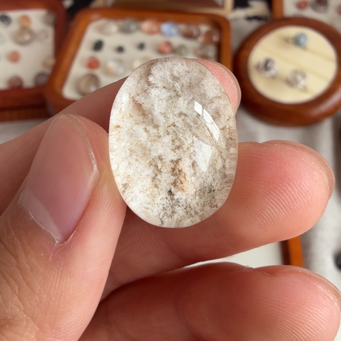 未镶嵌珠宝半成品水晶幽灵水晶蛋面未镶嵌