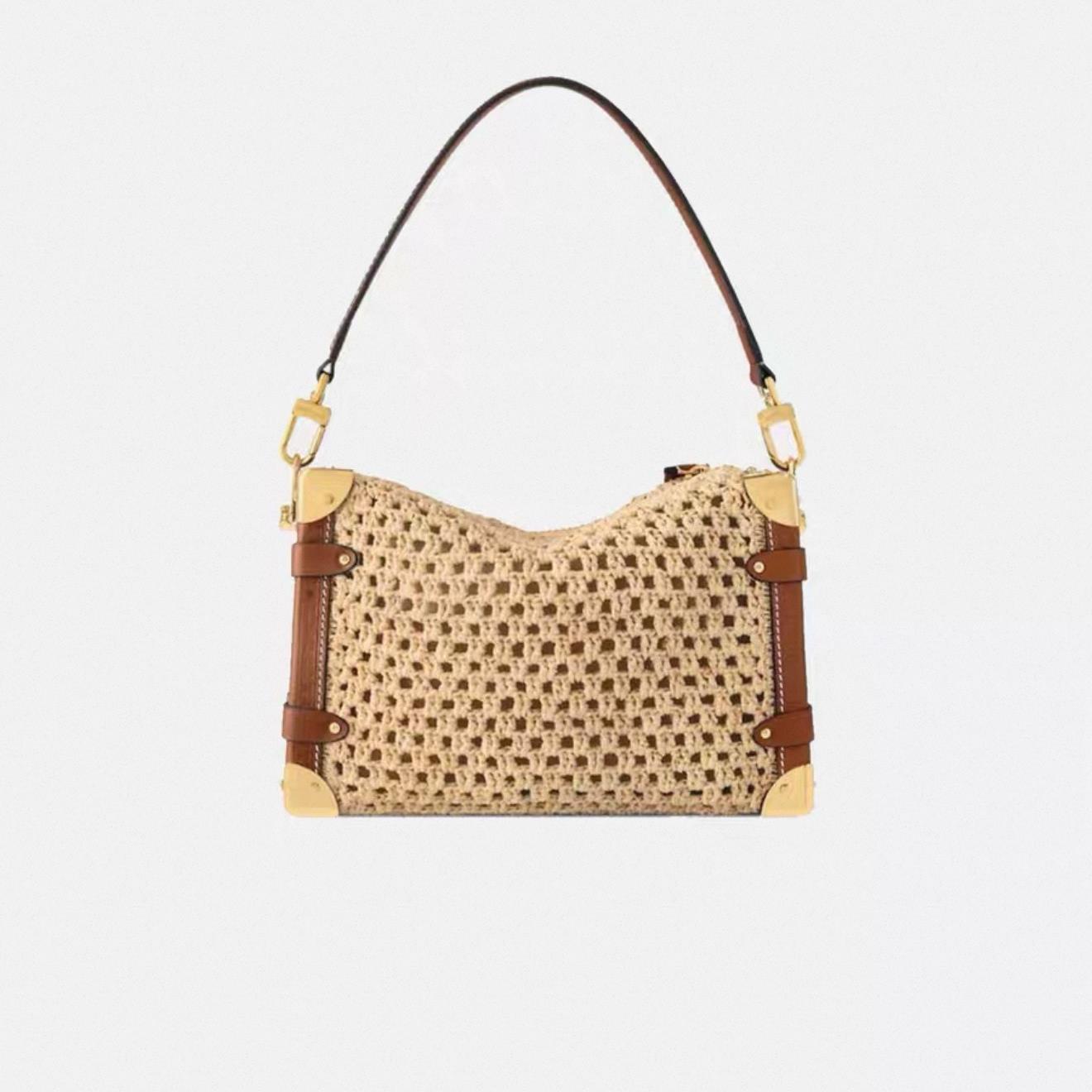 老花编织软盒子包