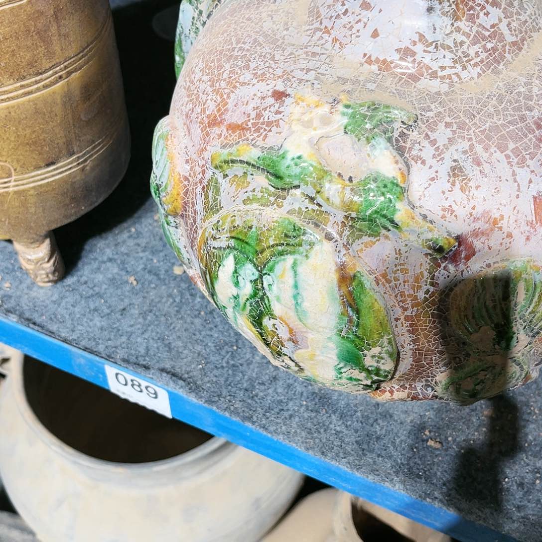 红*茶瓦当摆件茶台的一