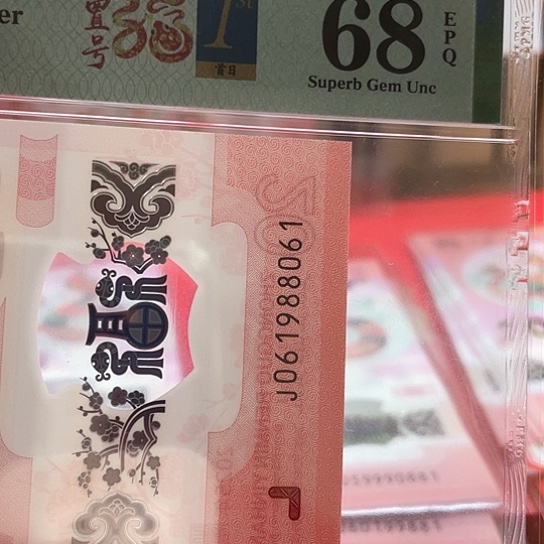 塑料小蛇钞061988061 扁担号 中间龙年 四标合一68