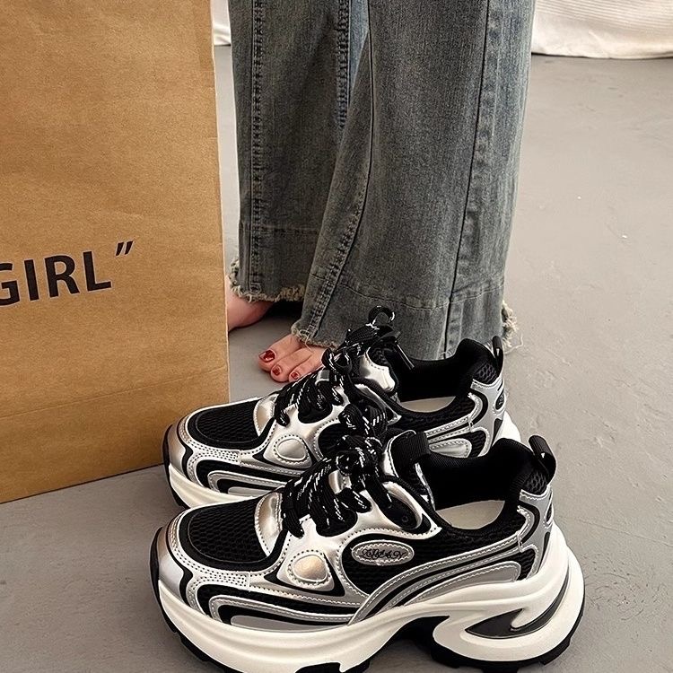 超火老爹鞋女2025秋季新款爆款厚底小个子增高透气休闲运动鞋901