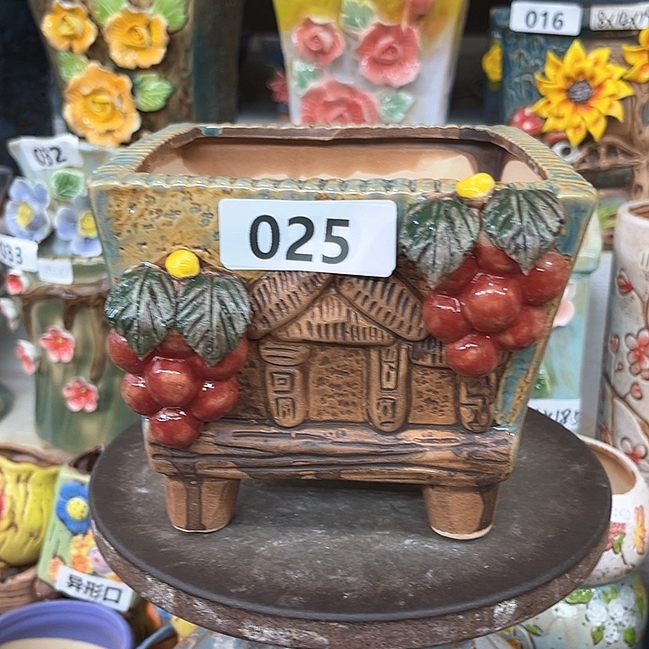 紫砂花盆粗陶材质多肉花盆