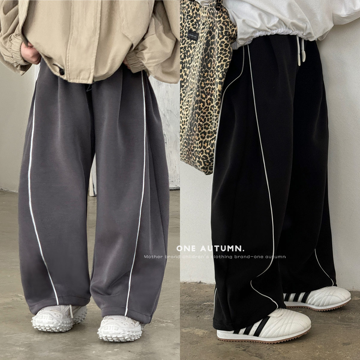 现货「壹秋.ONE AUTUMN」【品格元素】运动抽绳直筒裤女童春【CP199】