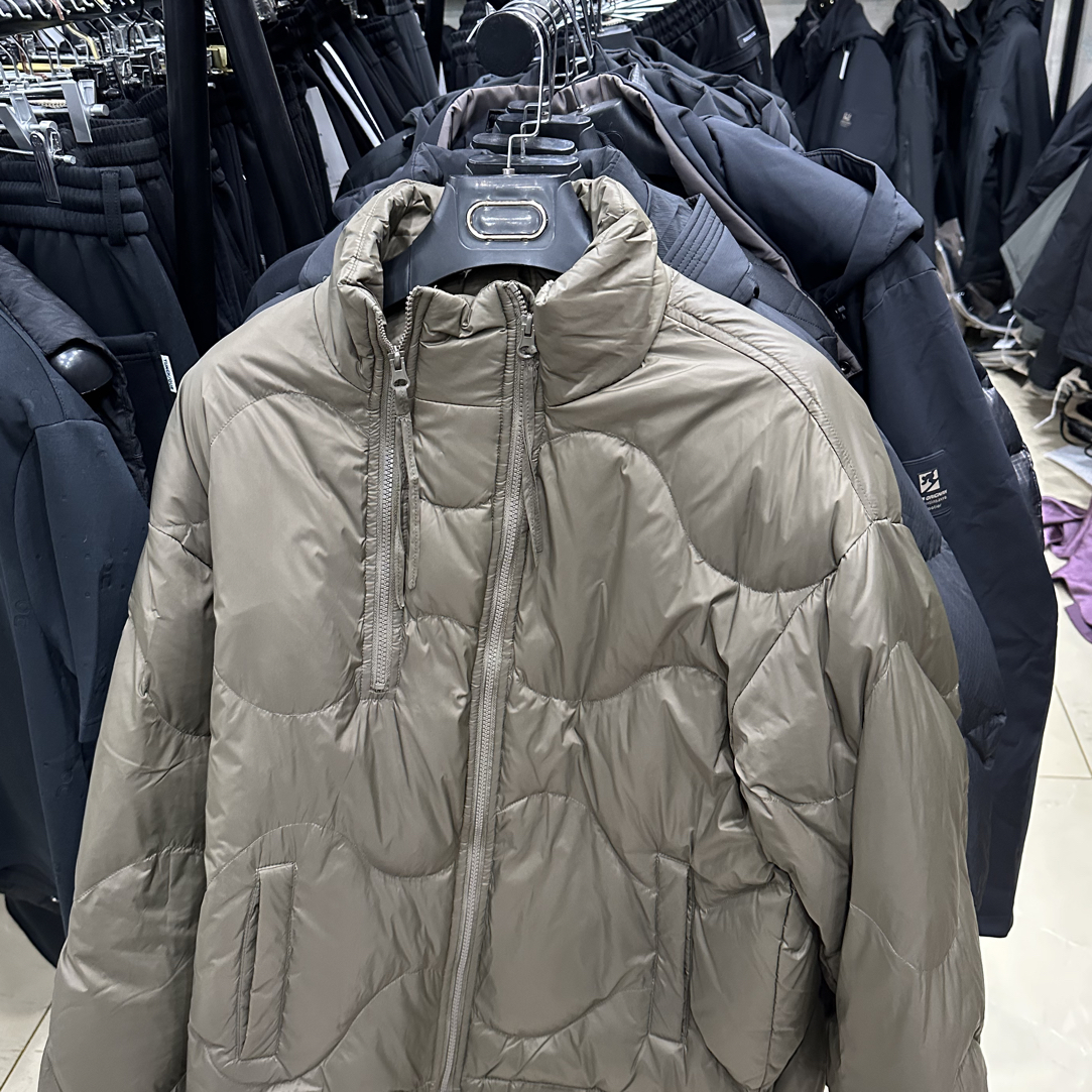 超轻不对称拉链外套夹克款羽绒服
