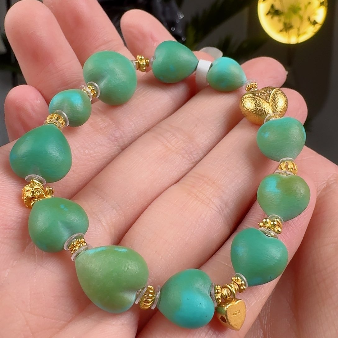 绿松石珠宝奇石18K金镶嵌