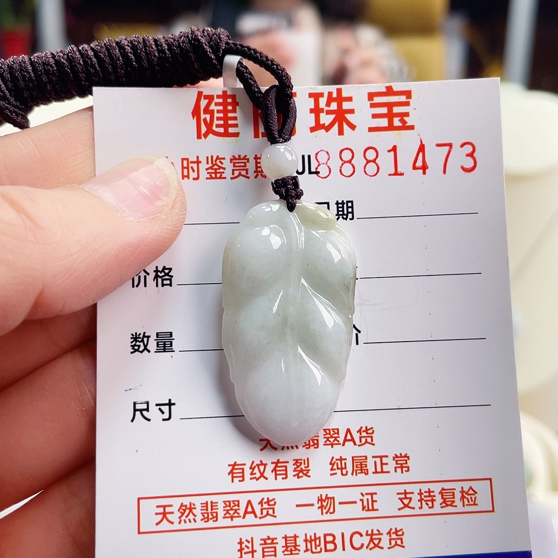 翡翠颈饰未镶嵌叶子