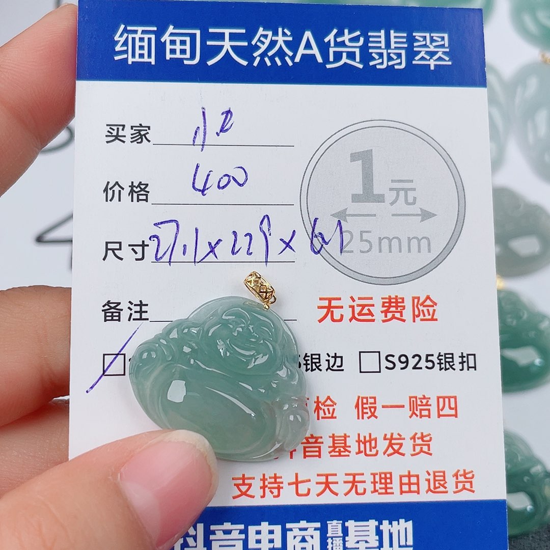 快***号翡翠18K金镶嵌颈饰翡翠