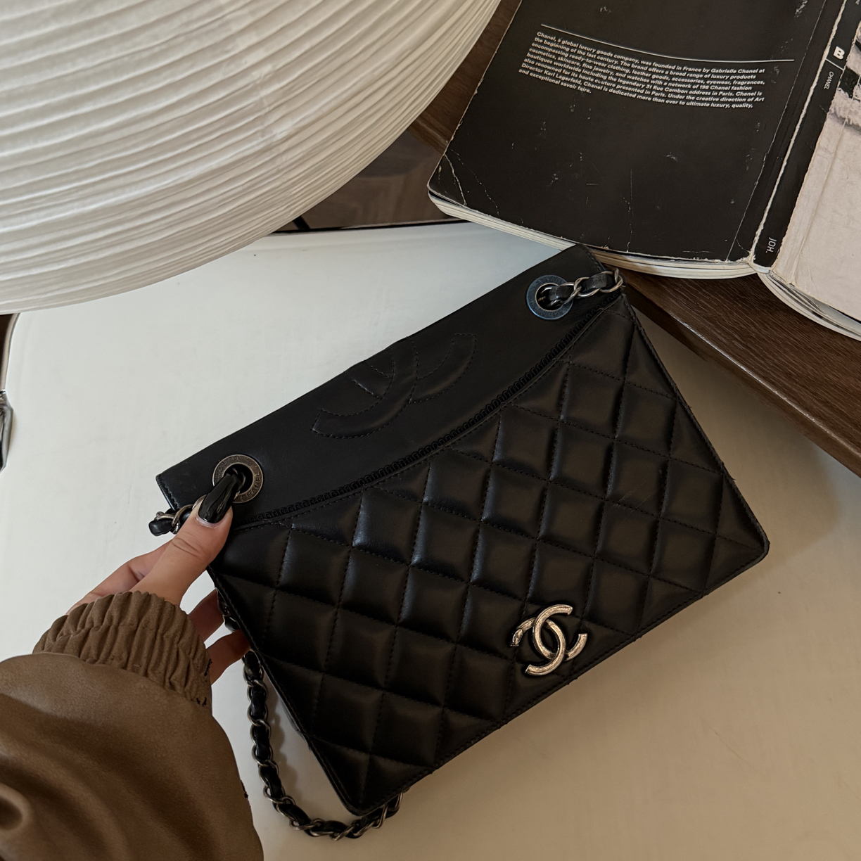 95新 Chanel/香奈儿 Chanel黑银邮差包