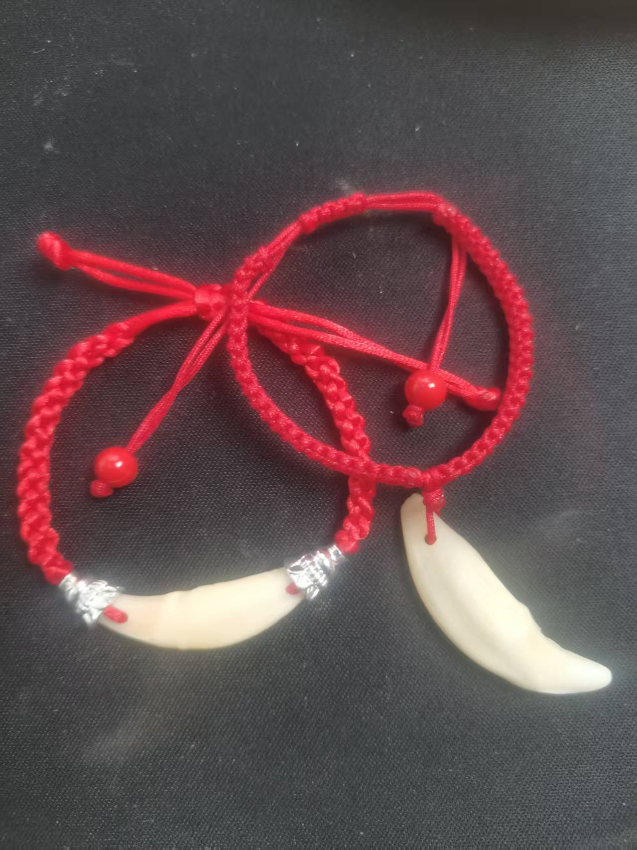 （成人款手绳）原生黑狗牙手工编织绳创意饰品定制