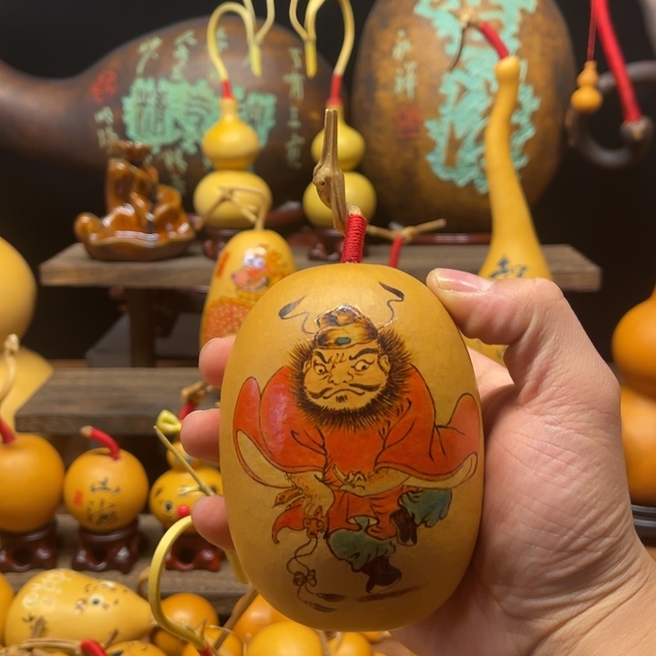 葫芦烙画钟馗 润金葫