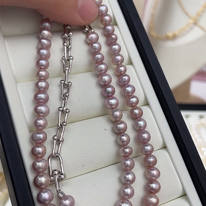 淡水珍珠颈饰银S925镶嵌