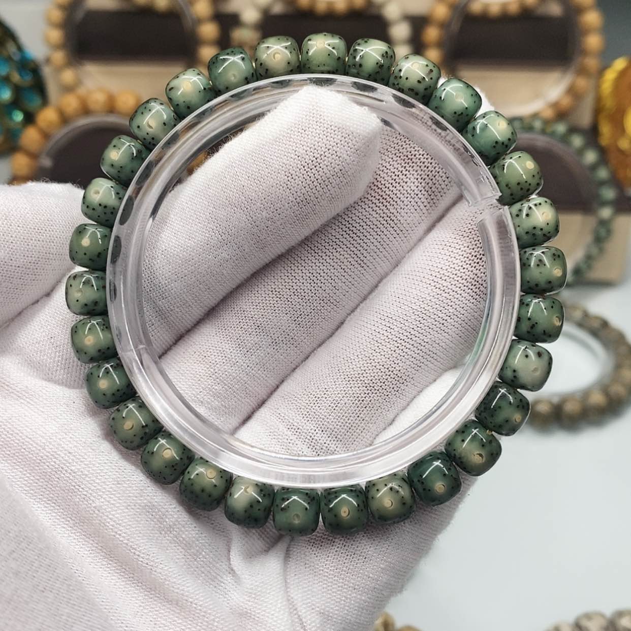 【闪购商品】星月菩提手串8×7一物一图原生态同枝绿糯大眼睛