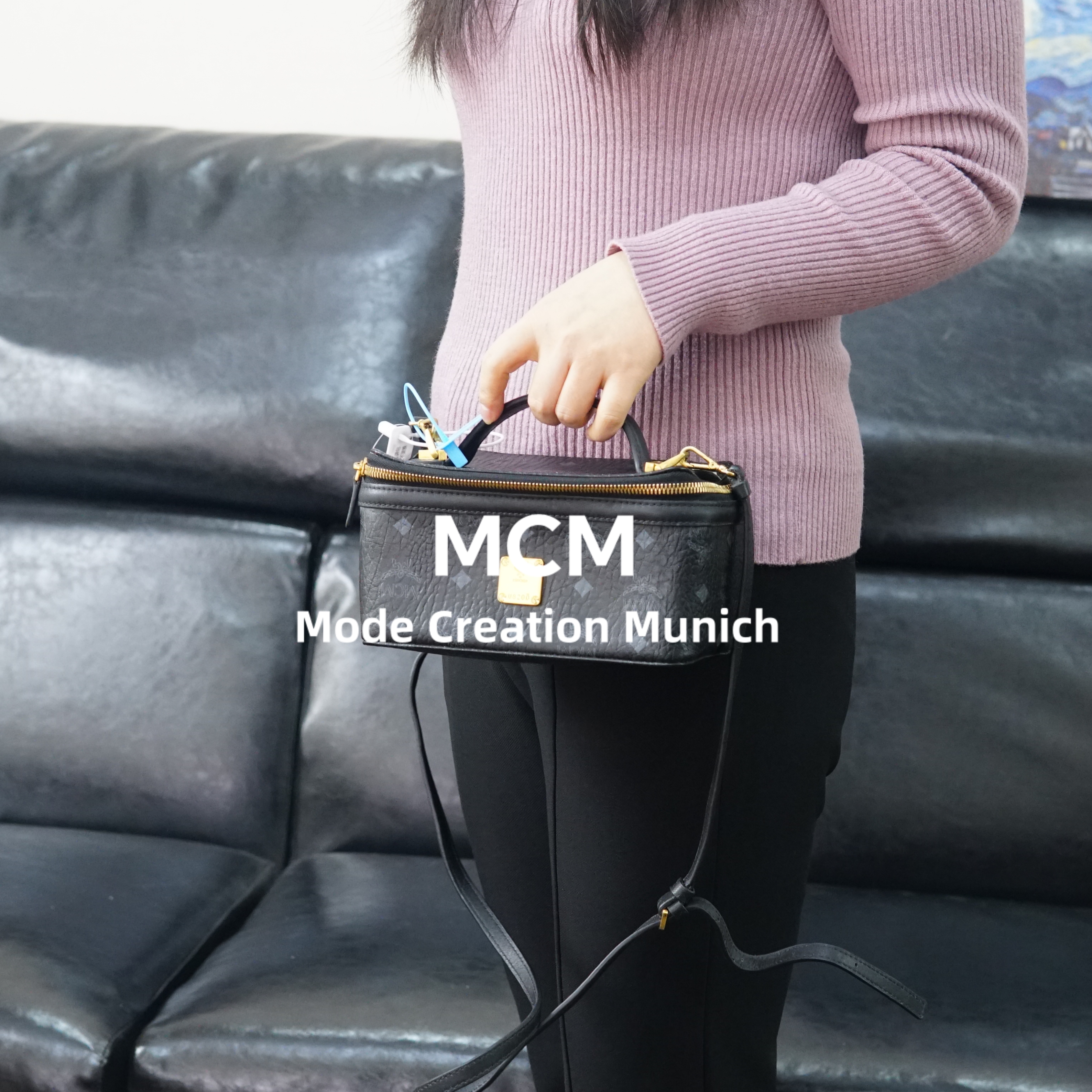 95新 MCM 黑色盒子包/SC01721017/1017