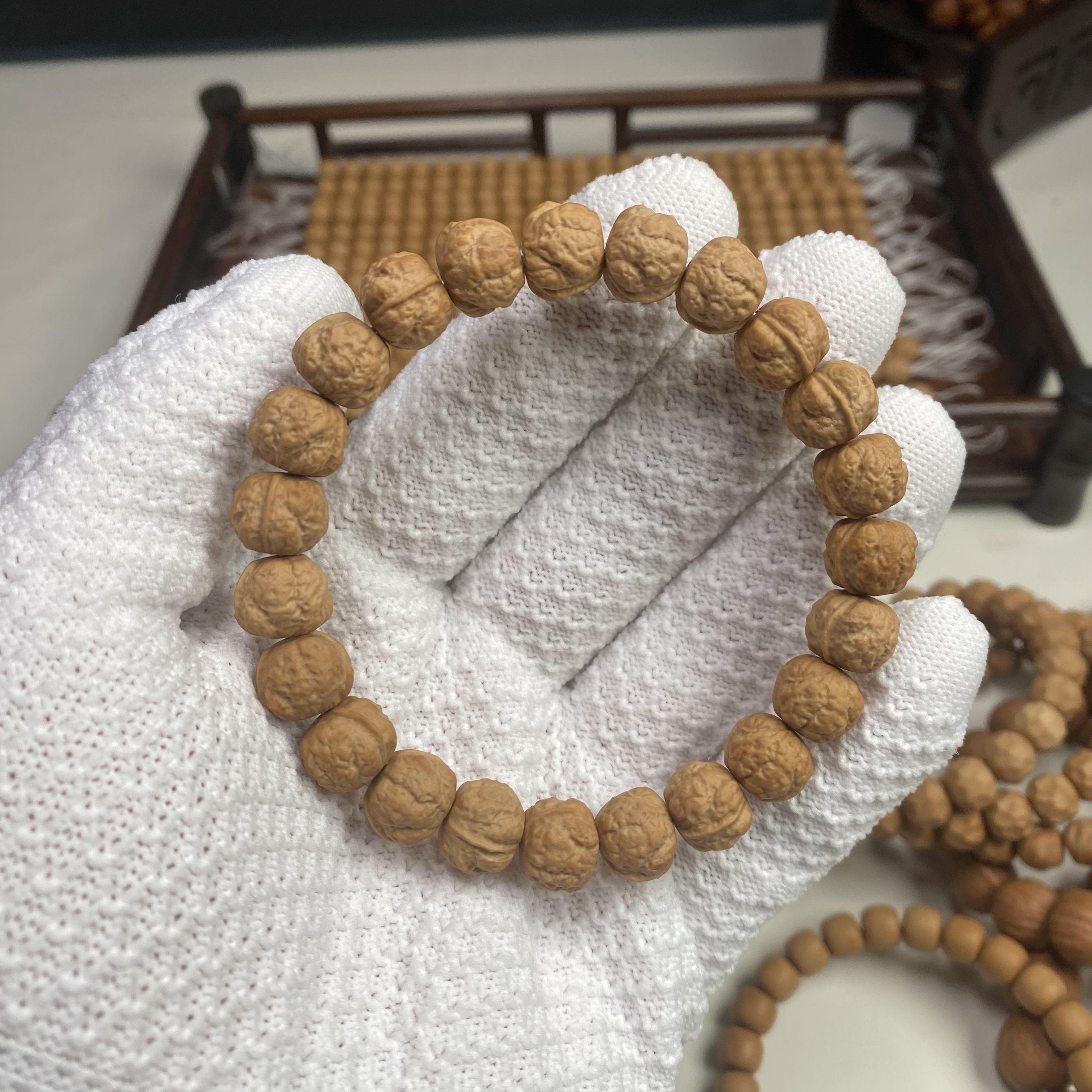 【迦岚】-禅宗，全品雕刻，纹路好看手感好，猴头文玩手串