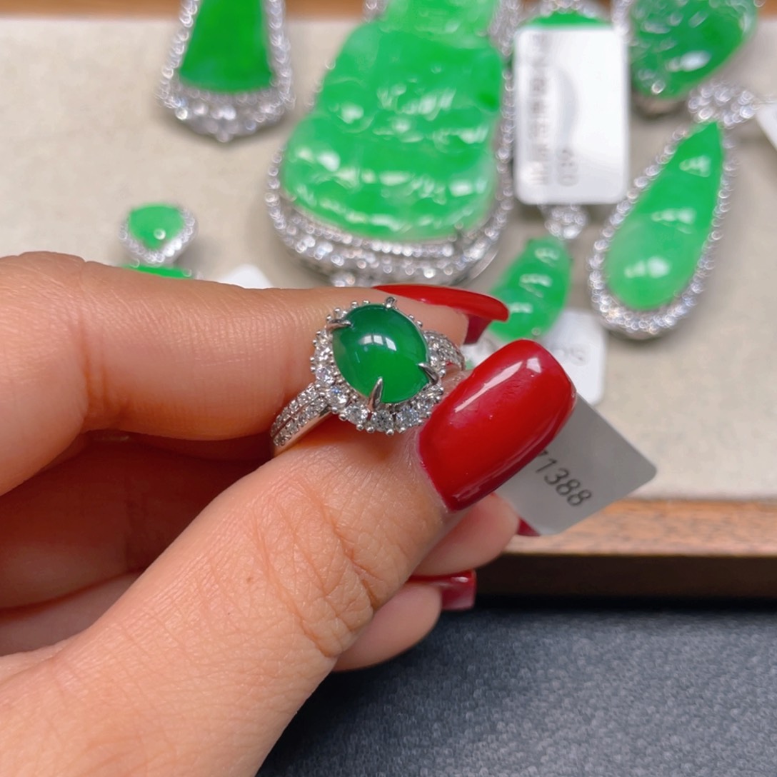 翡翠银S925镶嵌吊坠(不含链)