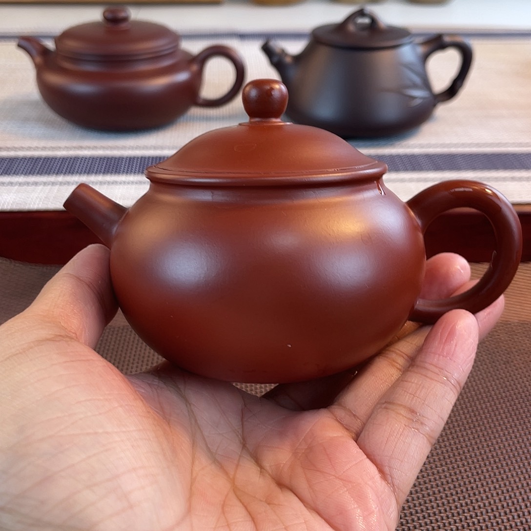紫砂壶原矿朱泥元宝器型