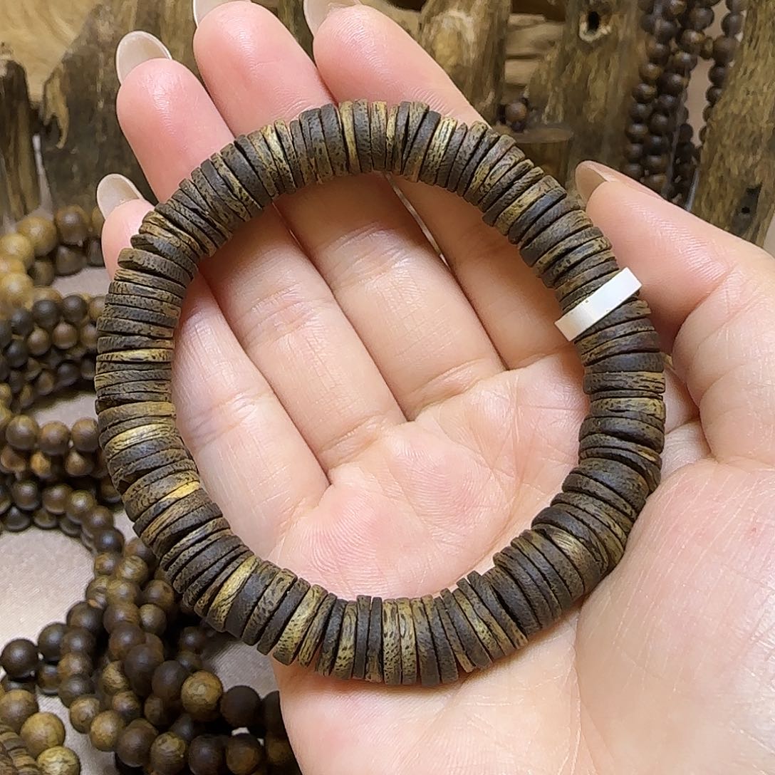 沉香碎屑沉香1.0随型片珠14克 沉水