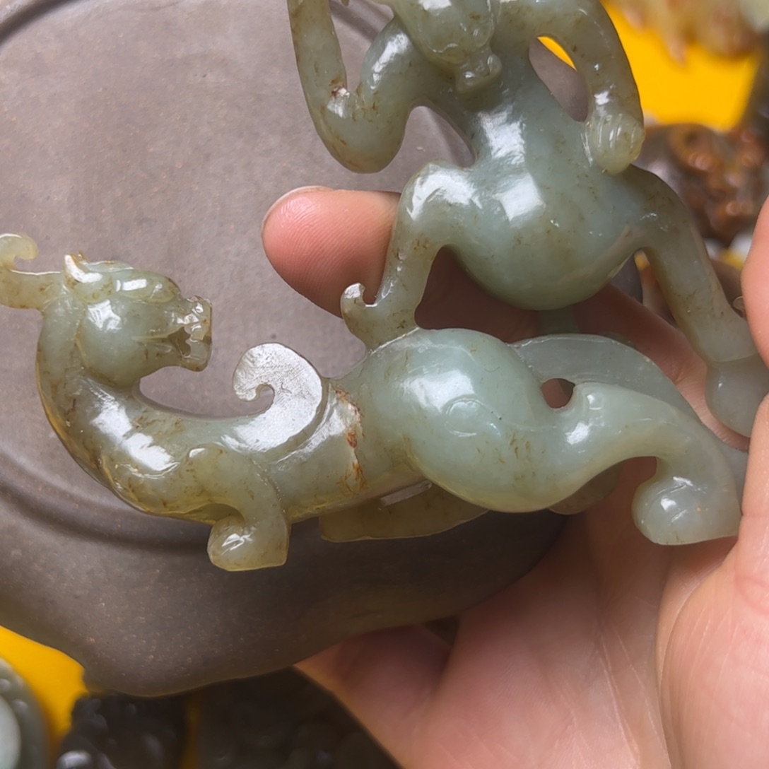 瓷片愚***3和和田田摆件闪