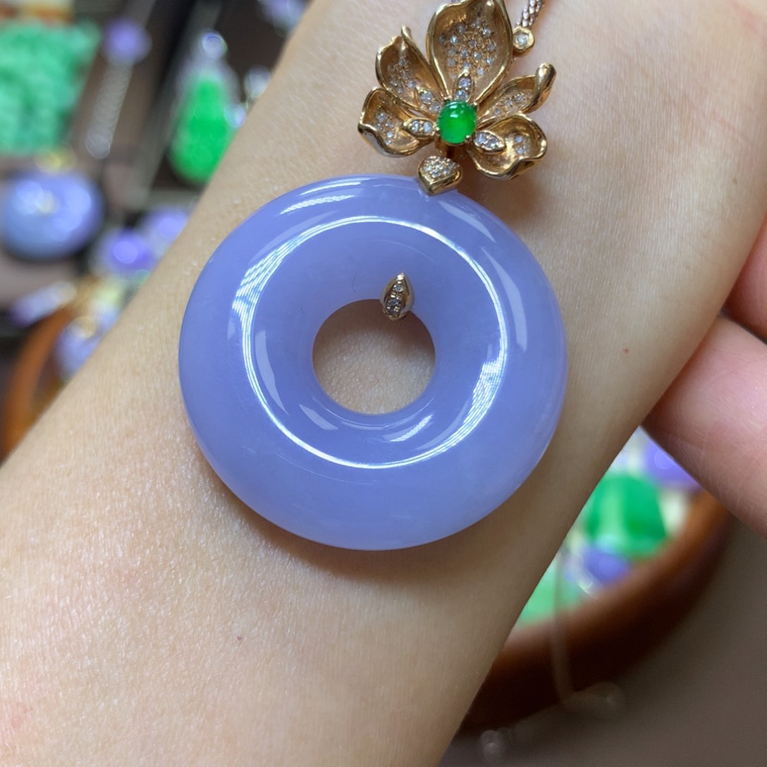 【闪购商品】翡翠颈饰18K金镶嵌翡翠