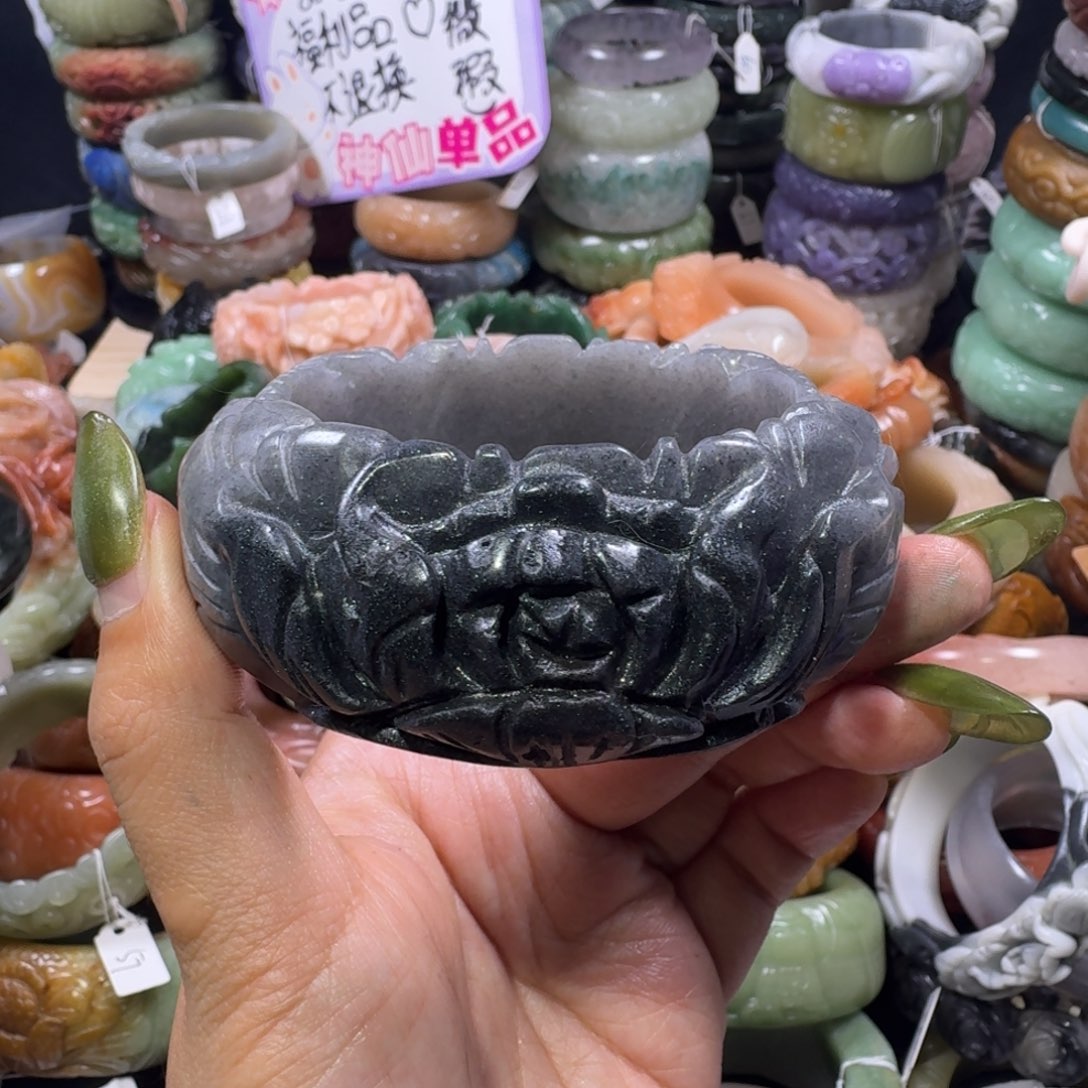 石英质玉（佘太翠）未镶嵌手镯29，60，微瑕不退换