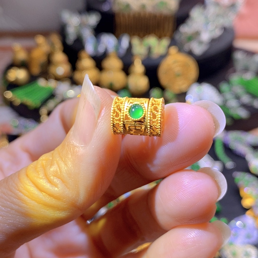 吊坠(不含链)银S925镶嵌翡翠